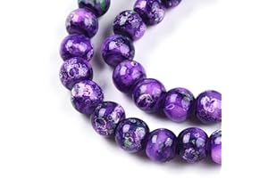 100Pcs Glass Beads 6mm Flower Pattern Glossy Imitation Porcelain Beads DIY Jewelry Making Necklace Bracelet Keychain Crafts D