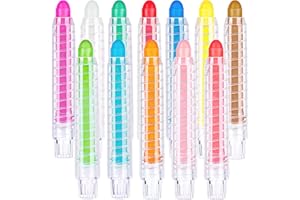 ZHBDMGK Sidewalk Chalk for Kids, 12 Colors Dustless Washable Toddlers Chalk with Plastics Holder for Blackboard Drawing Writing Toys Gift Party Favors