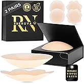 Rhenova Pasties Nipple Covers With Lift–Premium Silicone,Sweatproof Nipple Covers With Travel Case(A–D Cup) for Sports & Tops