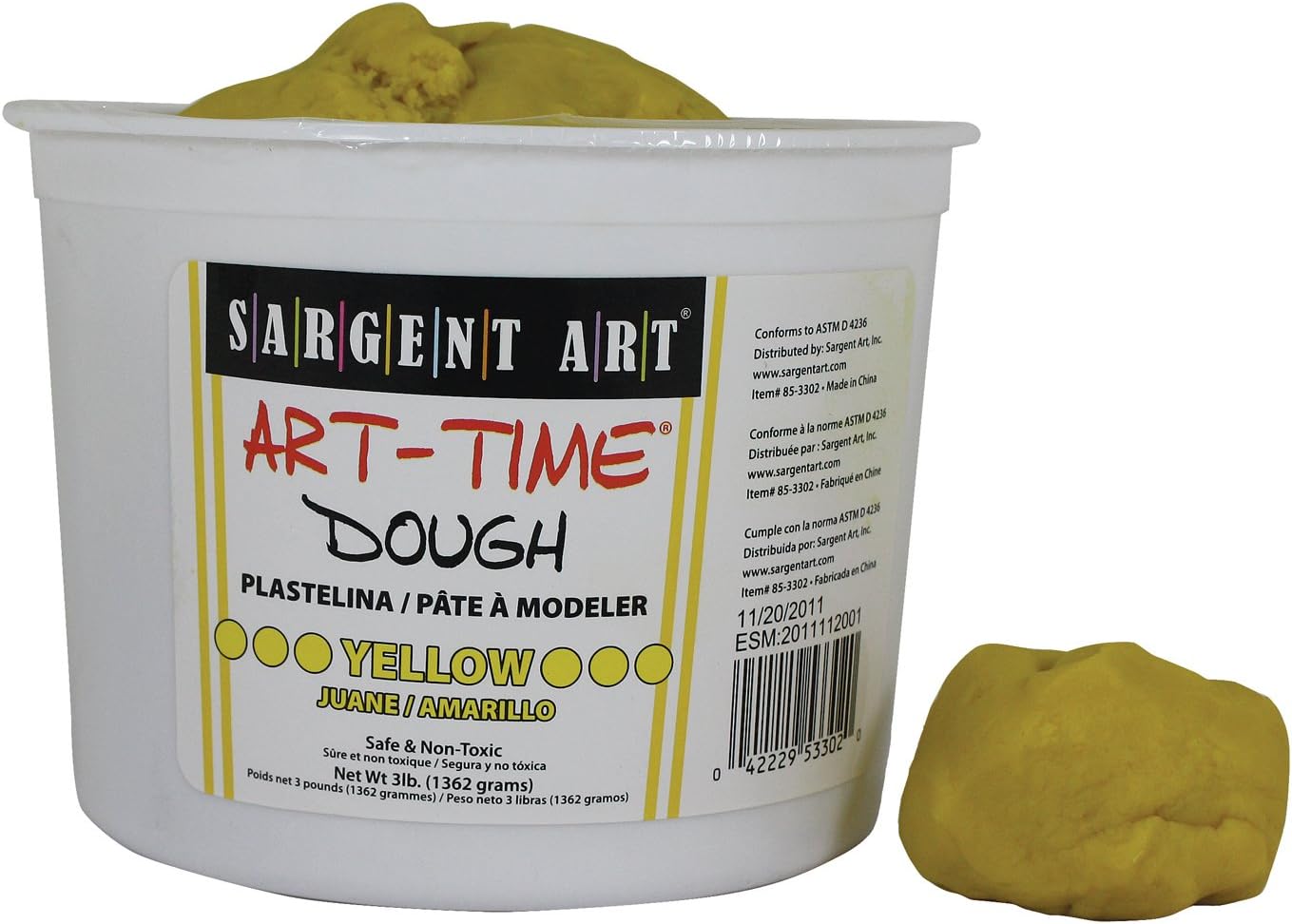 Sargent Art 85-3302 3-Pound Art-Time Dough, Yellow