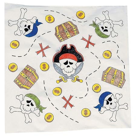Elfen und Zwerge 2 x Bastelset Piraten Kopftuch Bandana Gestalte Dein Kopftuch selbst Kinderparty Piratenparty Basteln Kinder