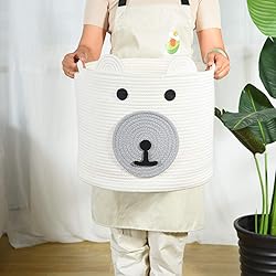 InfiBay Toy Storage Basket with Cute Bear