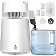 VEVOR 1.1 Gal Water Distiller, 750W, 4L Distilling Pure Plastic Container, w/Button, Countertop Distilled Water Maker for Hom