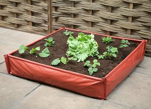 Jardinera elevada de plástico grande con bolsa de cultivo y ...