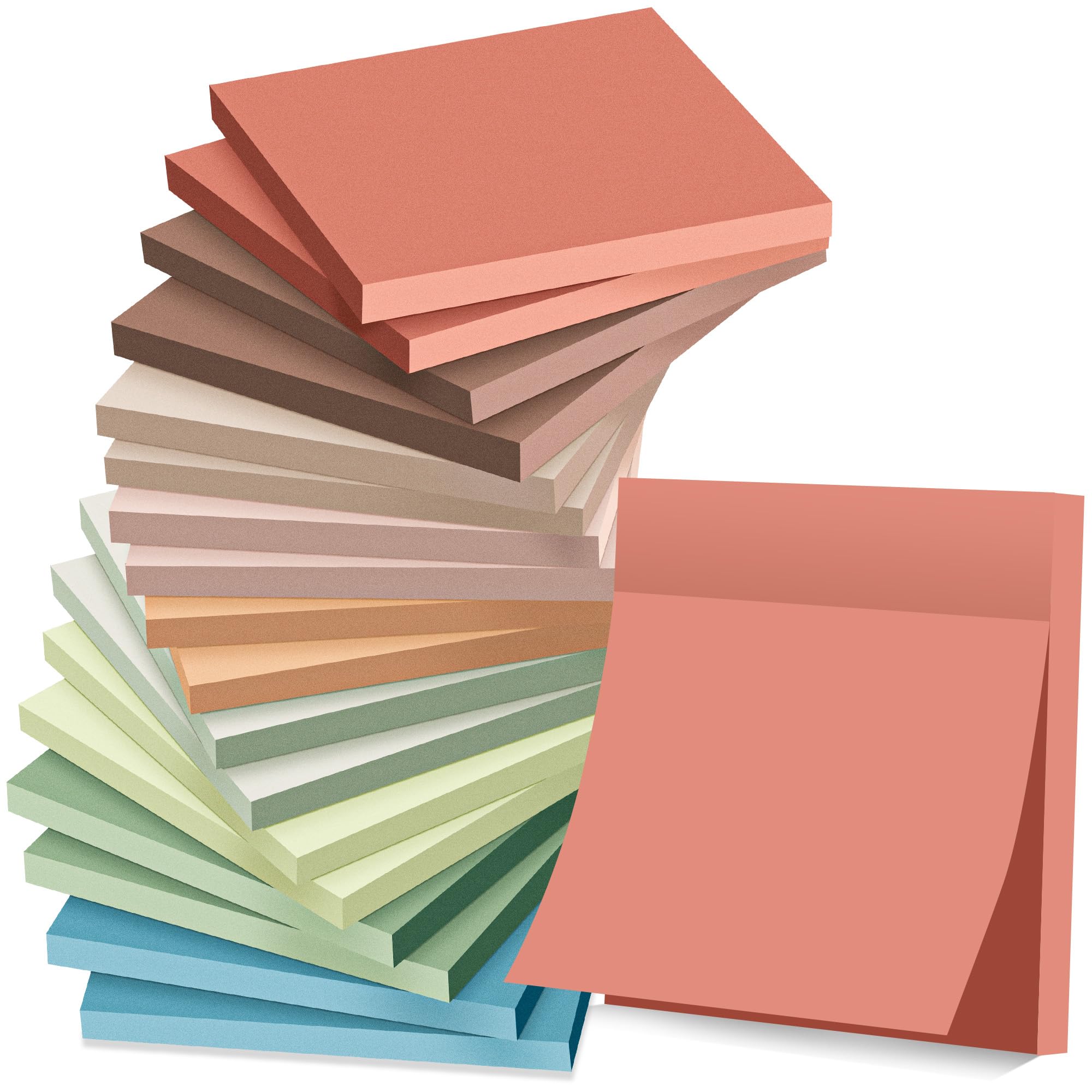 Photo 1 of (18 Pack) Sticky Notes 3x3 in Post, Vintage Colors, Sticky Pads, Strong Adhesive, Recyclable, Self-Stick Pads, Easy to Post for Home, Office, Notebook