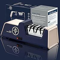 Professional Electric Knife Sharpener with 100% Diamond Abrasives and Precision Angle Guides for Kitchen Straight Edge&Cerami