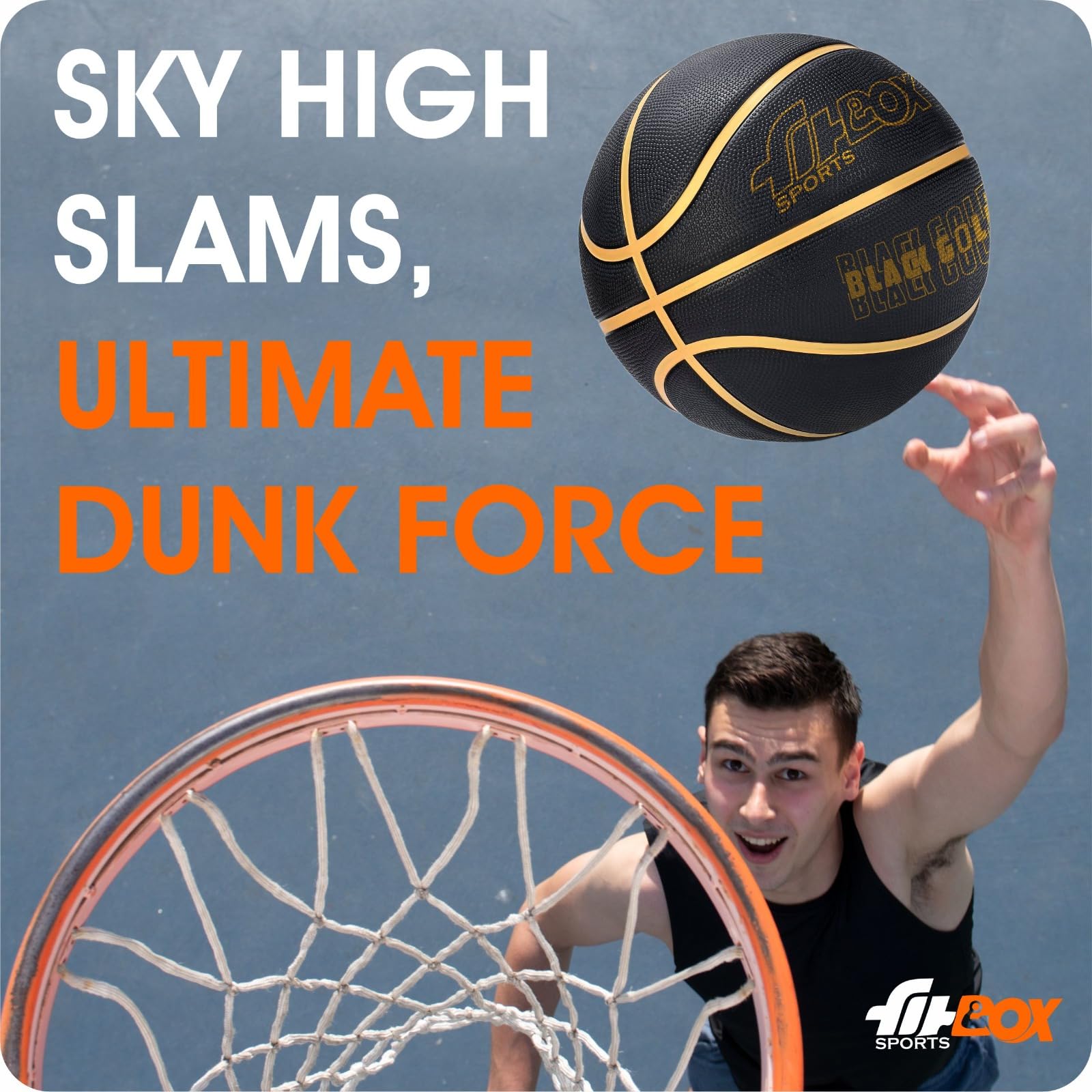 FitBox Sports Blend BlackGold Basketball Official Size 5 |Professional Match Ball for Indoor & Outdoor Games & Training | Ideal for Kids & Adults | Ideal for Basketball Enthusiasts and Athletes 4