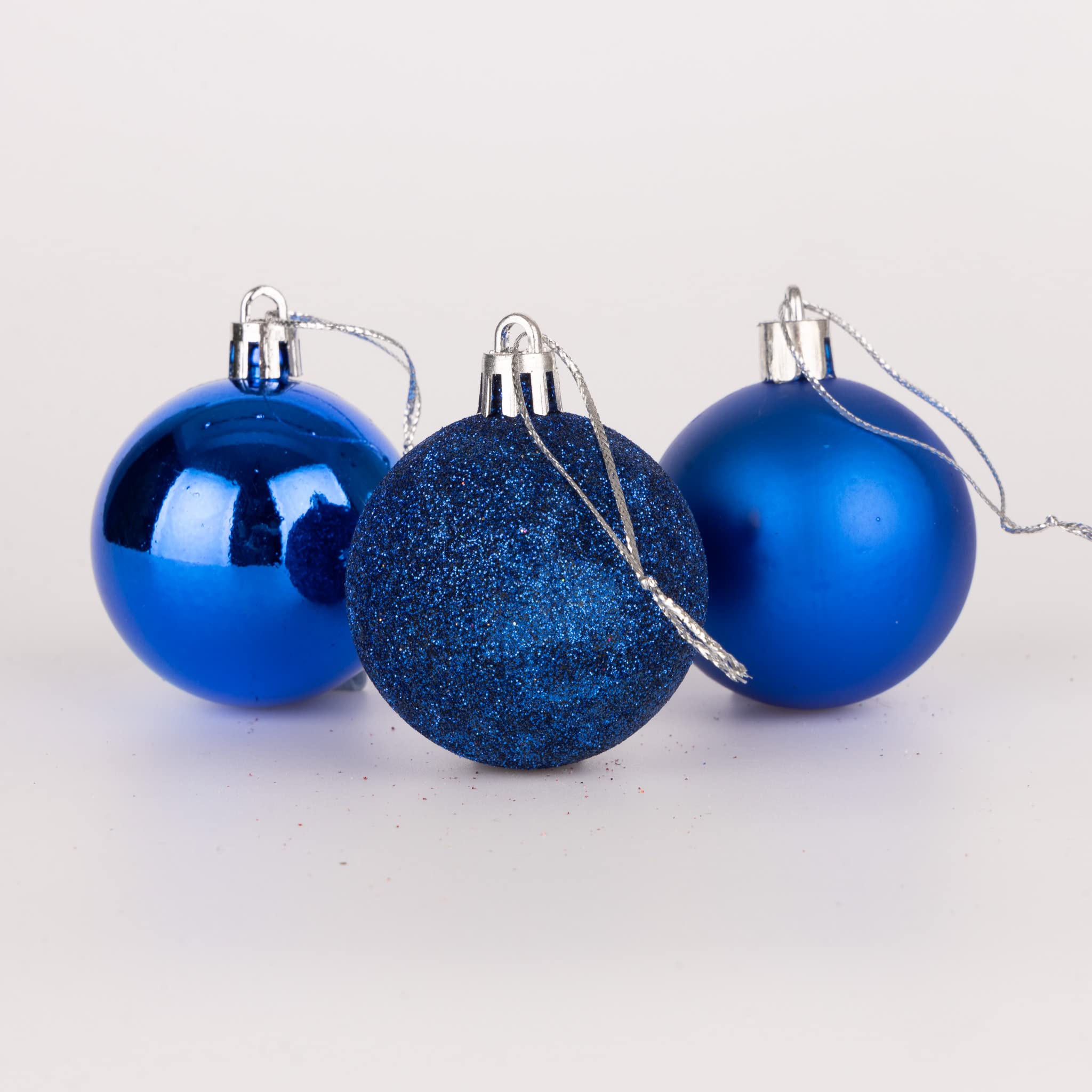 60mm/6Pcs Christmas Baubles Shatterproof Blue, Christmas Tree Decorations Ball Ornaments Balls Xmas Hanging Decorations Holiday Decor - Shiny,Matte,Glitter