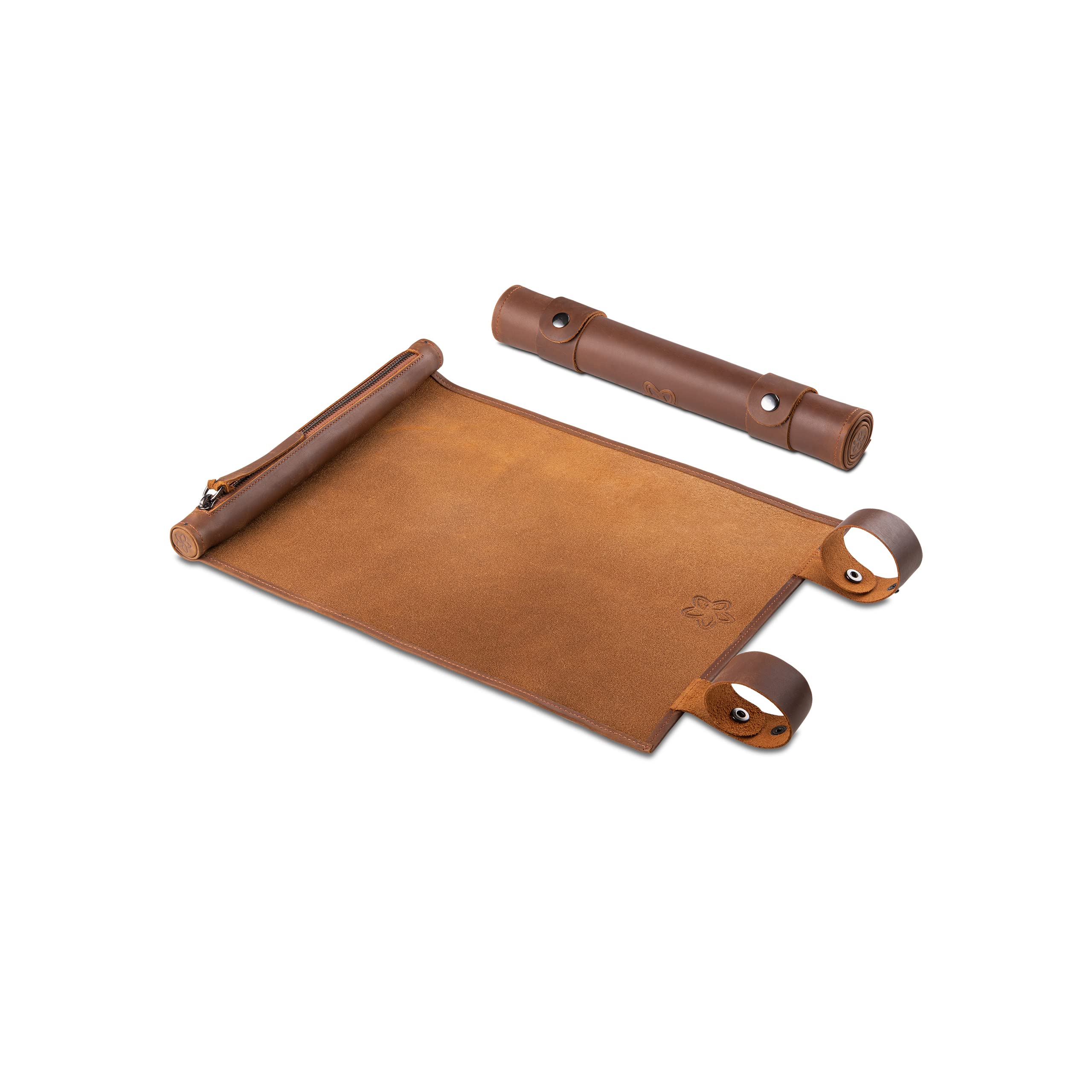 Melia Games RPG Rolling Dice Mat - Handmade Genuine Leather Dice Mat - Pen and Paper Mat for Fantasy Gamer (Tobacco)