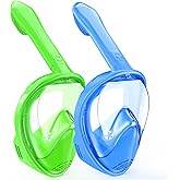 Kids Snorkel Mask Full Face, Snorkeling Gear for Kids 2-14 with Camera Mount, 180 Degree Panoramic View Snorkeling Set Anti-Fog Anti-Leak