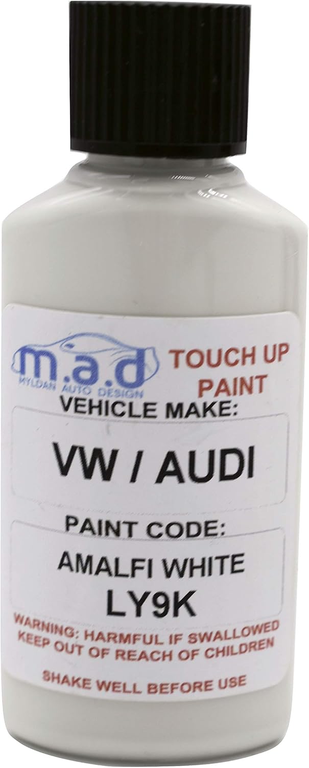 TOUCH UP PAINT FOR AUDI LY9K AMALFI WHITE KIT 30ML A3 A4 A5 A6 TT A8