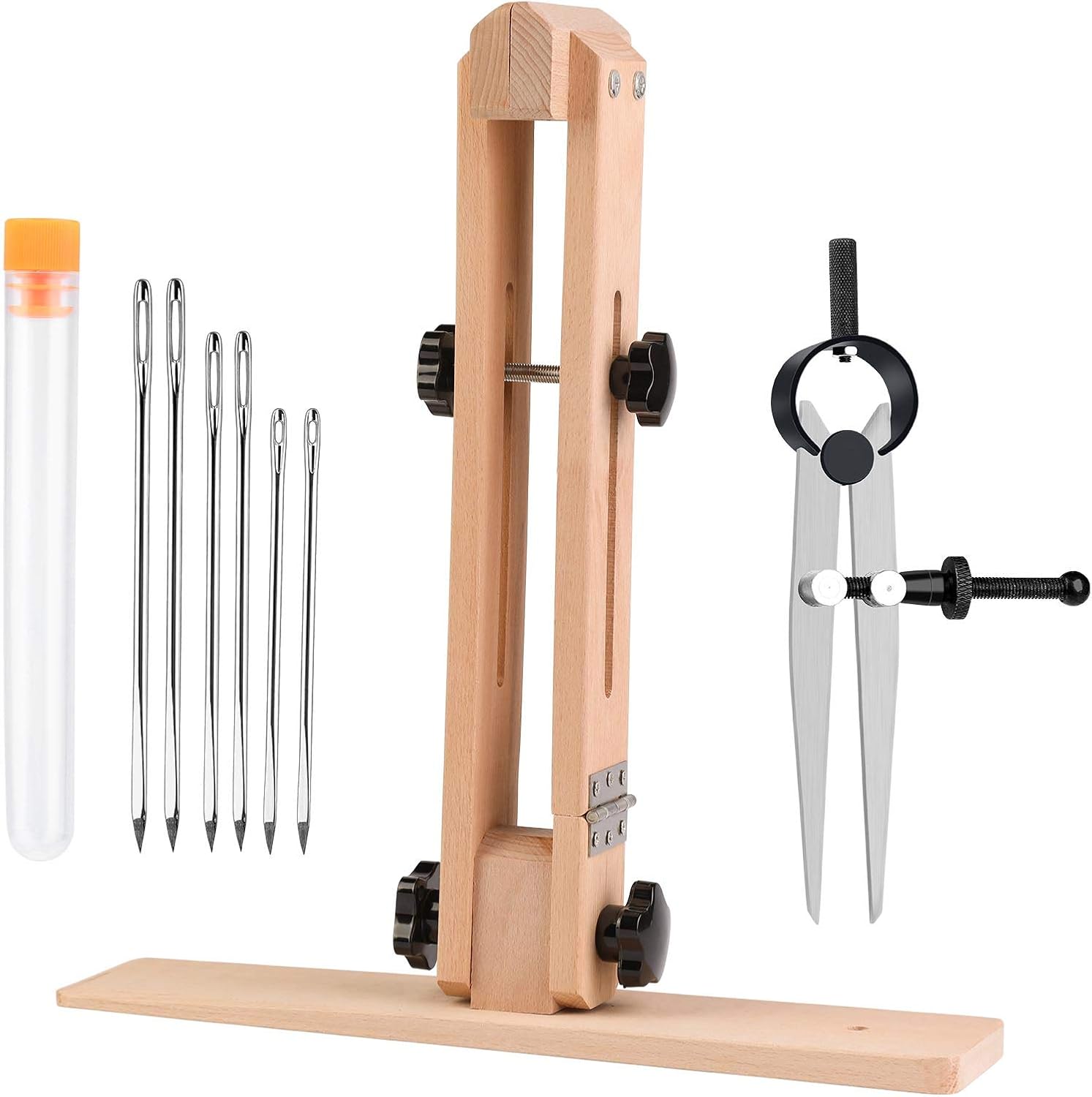Leather Pony Horse Clamp Leather Sewing Kit Included Sewing Needles, Leather Compass and Stitching Pony, Leather Pony DIY Wood Leathercraft Leather Tools Sewing Tables Desktop Lacing Stitching