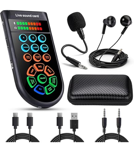 Amazon.com: VINTORKY Live Sound Card Voice Changer Mixer External