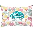 Little Sleepy Head Toddler Pillow with Pillowcase 13x18 - Kids Pillow for Sleeping - Toddler Pillow - Better Neck Support Ergonomic Pillow and Toddler Pillowcase - Best Pillows for Kids (Hearts)