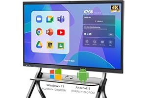 ZPNUZDU Smart Board,65" Smart Board for Classroom Office Home, 4K UHD Touch Screen Open Dual System Smart Whiteboard,Digital whiteboard with 48MP HD Camera(Board+Wall Mount Included)