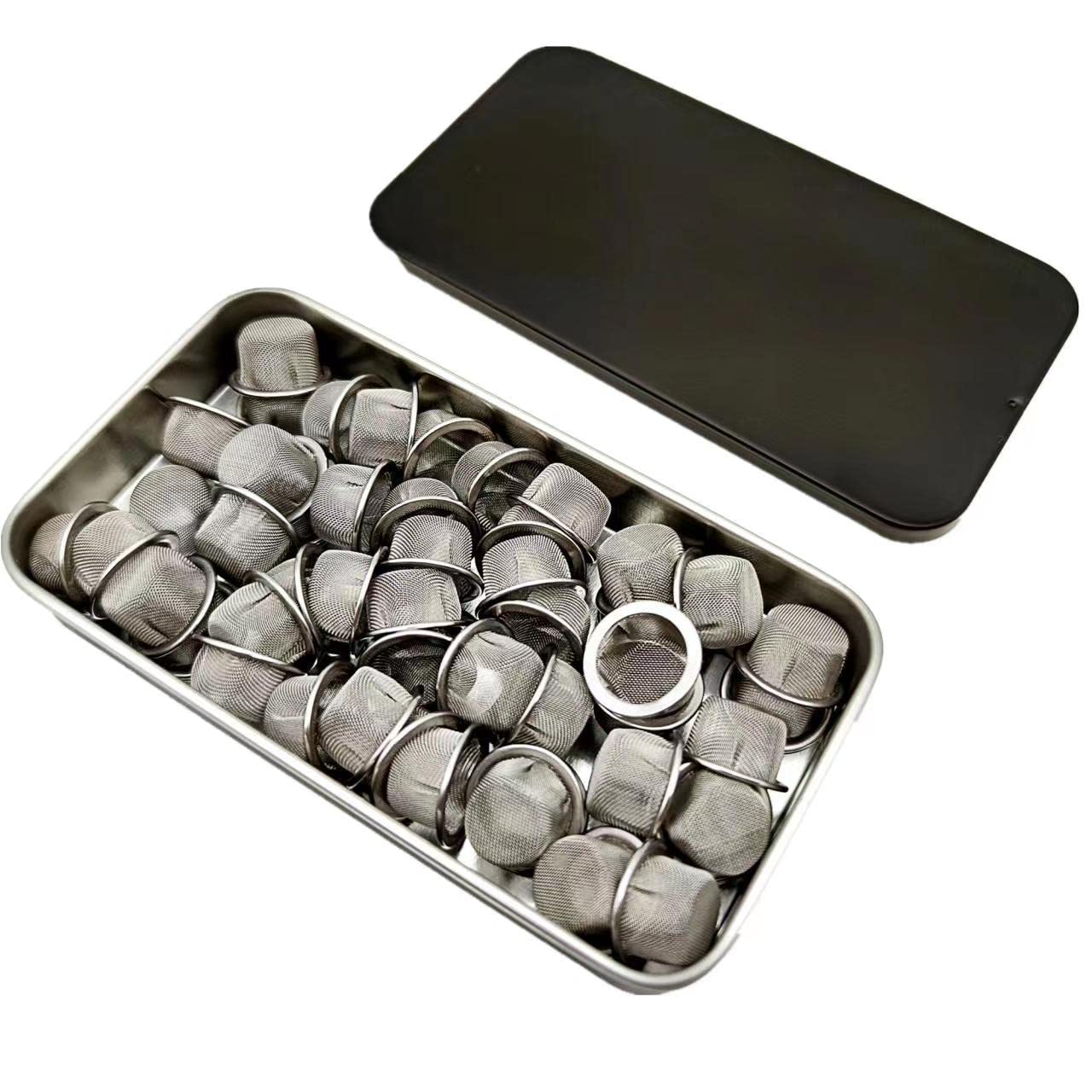 Photo 1 of Screens 50pcs 0.5" Premium Diameter Stainless Steel 1/2 Inch Screen Mesh Filter Bowl with Metal Box