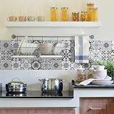 Hode Tile Stickers 24pc 15x15cm Moroccan Grey White PVC Waterproof Self Adhesive view 3