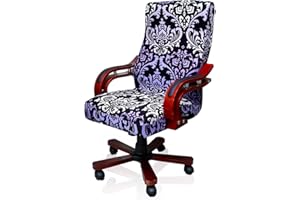 MOCAA Computer Office High Back Large Chair Covers Stretchable Polyester Washable Rotating Chair Slipcovers,ONLY Chair Covers