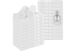 DAN RIVER 100% Cotton Salon Towels Set – 16x26 inches, White, Pack of 24, 400 GSM – Highly Absorbent and Quick-Dry Towels for Hand, Salon, Spa, Beauty, Gyms and Home Hair Care