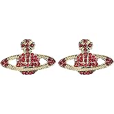 Anmpab Rhinestone Planet Earrings for Women Cute Saturn Space Universe Planet Dangle Earrings Statement Jewelry