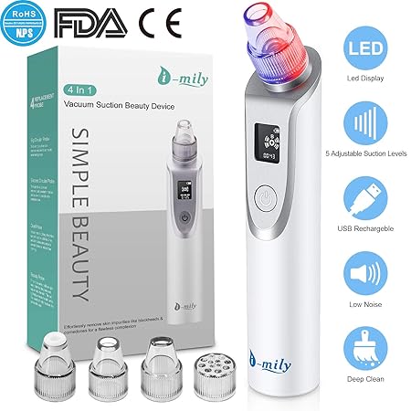Mitesser Sauger Porenreiniger, I-MILY Mitesser Entferner Elektrisch Poren Reinigung Sauger Mitesserentferner Set, vakuumsauge