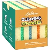LAUNDRYLUX Scrub Sponge, Dual-Sided Temperature-Responsive Scrubber | Non-Scratch - Multipurpose Dish Sponges for Kitchens, Bathrooms, and Outdoor Use - 4 Pack