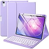 Harvopu Keyboard Case Compatible with iPad Air 11-inch/Air 5th 4th Generation Case with Keyboard-Backlit Detachable, Folio Cover with Pencil Holder for Air 11" M3/M2 (2025/2024), Air 5/Air 4 (Purple)