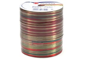 Morex Ribbon Pearl Raffia Fabric Ribbon Spool, 55-Yard, Red/Green, 138-935