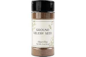 Olive & Vine Ground Celery Seed, Earthy Flavor, For Dressings & Marinades, Rich Tradition, Authentic Taste, For Global Recipes (2 Ounce)