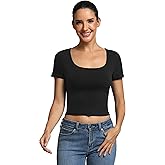 ICTIVE Women's Short Sleeve T Shirts Casual Summer Basic Scoop Neck Slim Fit Work Tops