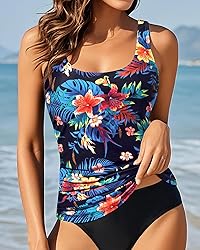 Aqua Eve Tankini Tops for Women Swimwear Top Only