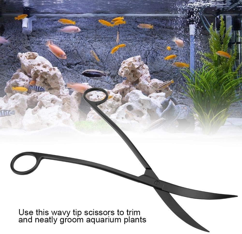 Carbonized Stainless Steel Aquarium Plant Scissors Wave Scissors Aquascaping Tool Fish Tank