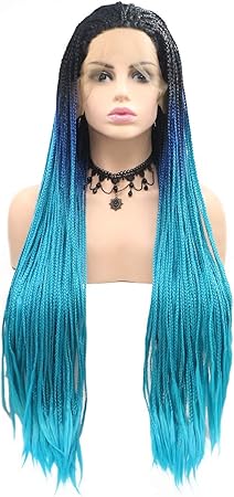 Amazon Co Jp Rongai Chen ヨーロッパとアメリカの大きな三つ編みドレッドヘアのかつらかつら 段階的な細かい三つ編み Color As Shown Beauty