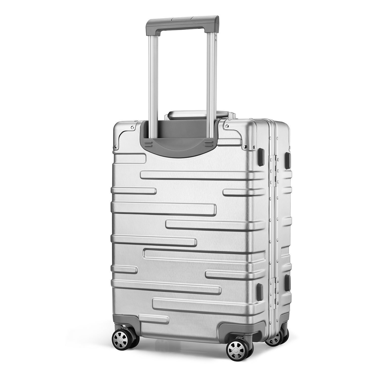 機内持込可 スーツケース 出張 B07bjypyk9 静音 L アスボーグ Asvogue モダン シルバー L モダン シルバー 半鏡面仕上げ アライン加工 ファスナーレス 旅行 保護カバー付き アルミフレーム 軽量 キャリーケース レトロ Tsaロック スーツケース 新到着 Elradarrenca Cl