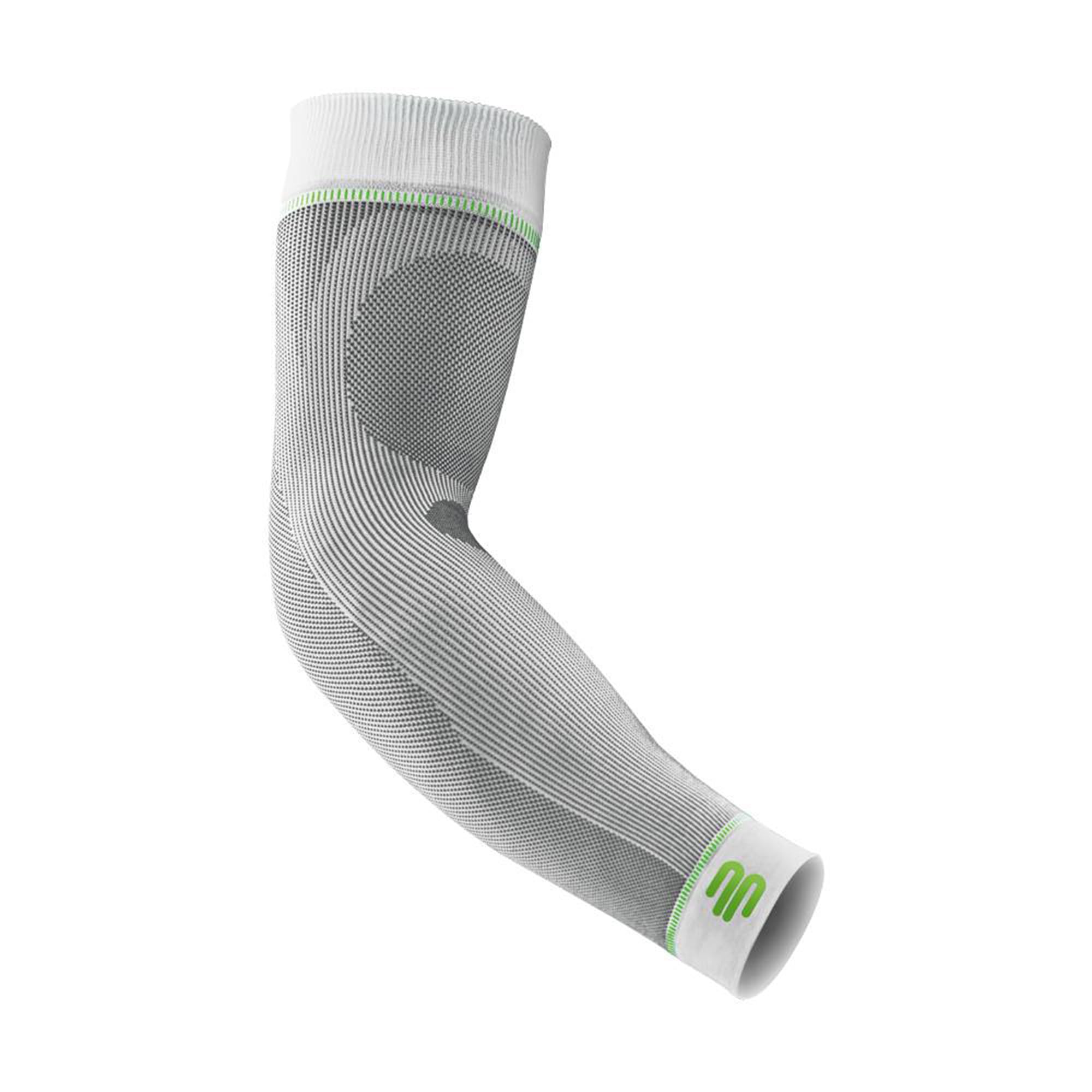 BAUERFEIND, 1 Pair of Unisex Right/Left Compression Arm Sleeves, Strengthening the arm muscles during ball and endurance sports, Size: S short, White, 29355011000021