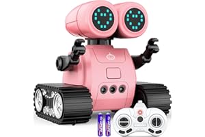 Hamourd Robot Toys for Girls, Robots with Walkie-Talkie Function, Gesture Sensing, Flexible Head & Arms, Programming Motion, Flexible Head & Arms, Music, and Shining LED Eyes, Girls Toys Age 6-8 2-7