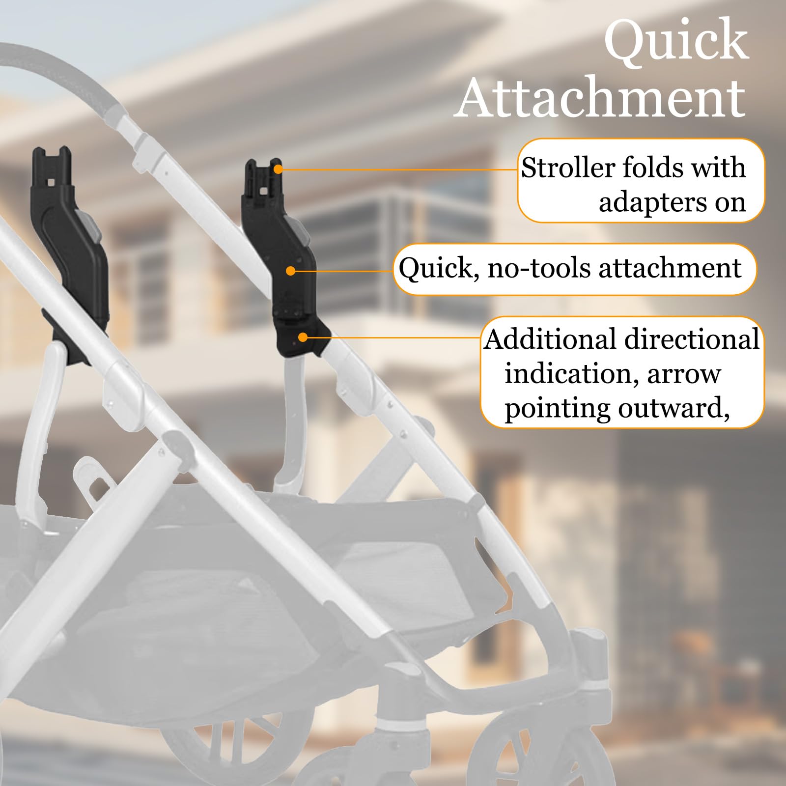 Upper Adapter Compatible with UPPAbaby Vista and Vista V2 and Vista V3 Strollers/Bassinet, Toddler Seat, Aria, Mesa V2, or Mesa Max Infant-Secure (Car Seats Accessories 1Set+2 Pcs Stroller Hooks)