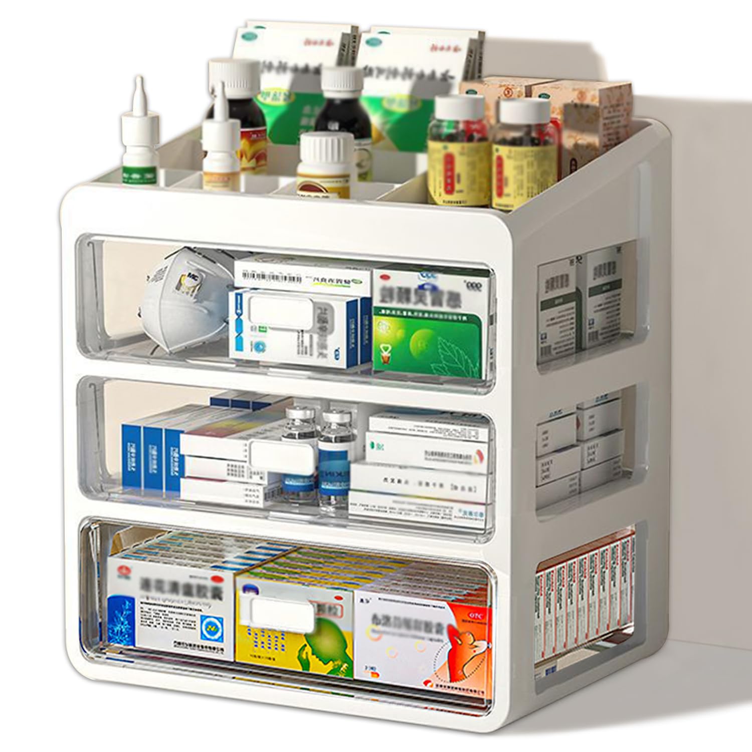 Photo 1 of Multilayer Drawertype Plastic Storage Box Organizer/Medicine Box - Multifunctional Storage Container,Family Medicine Box Organizer,Organize Medications,Stationery,Office Items,Etc,Easy Access