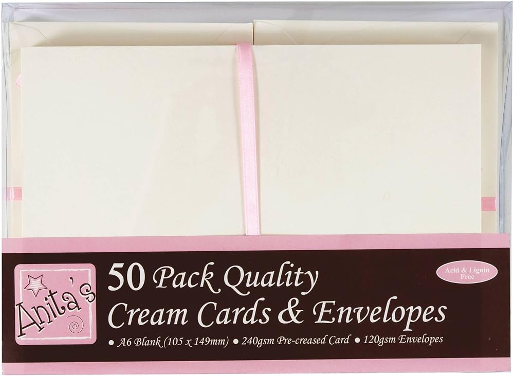 Anita's A6 Cream Cards & Envelopes Pack 50 240gsm