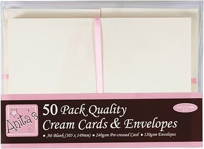 Anita's A6 Cream Cards & Envelopes Pack 50 240gsm