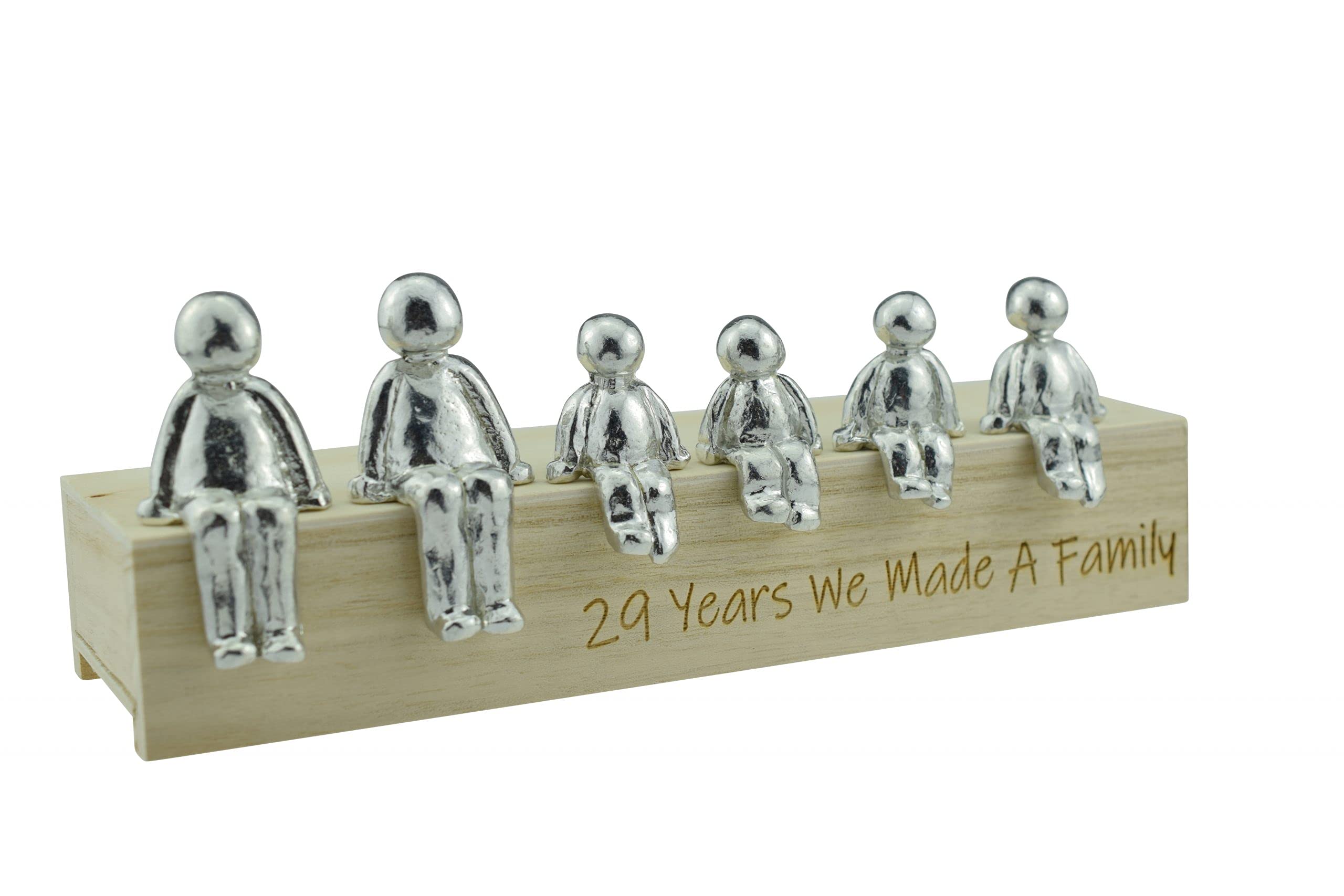 Pirantin 29th Anniversary Idea - 29 Years We Made A Family Metal Ornament - Choose Your Family Combination Box & Woodgrain May Vary(4 Children)