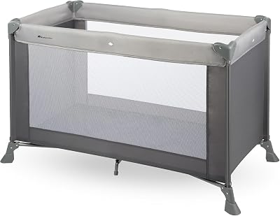 Soft Dreams, Cuna de Viaje, 0-3 Años (0-15 kg), Cuna de Viaje Ligera, Colchón Espuma y Fibra de Madera (60x120 cm), Bolsa de Transporte, Plegado Compacto Tipo Paraguas, Grey Mist