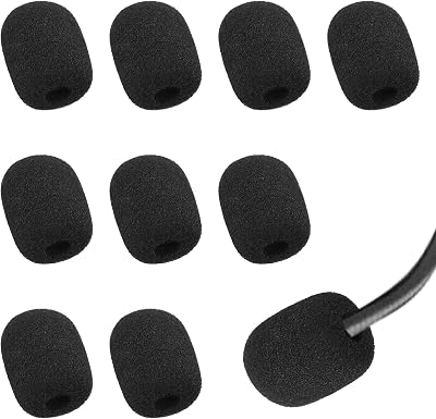 SZCXDKJ 10 Packs Headset Microphone Foam Covers 30mm 22mm 8mm Black