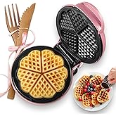 GVAKMM Mini Waffle Maker(Heart),Small Waffle Maker Keto,Mini Wafflera Iron for Kids Family and Individuals,7'' Non Stick Cooking Plates with Fast &amp; Even Heating