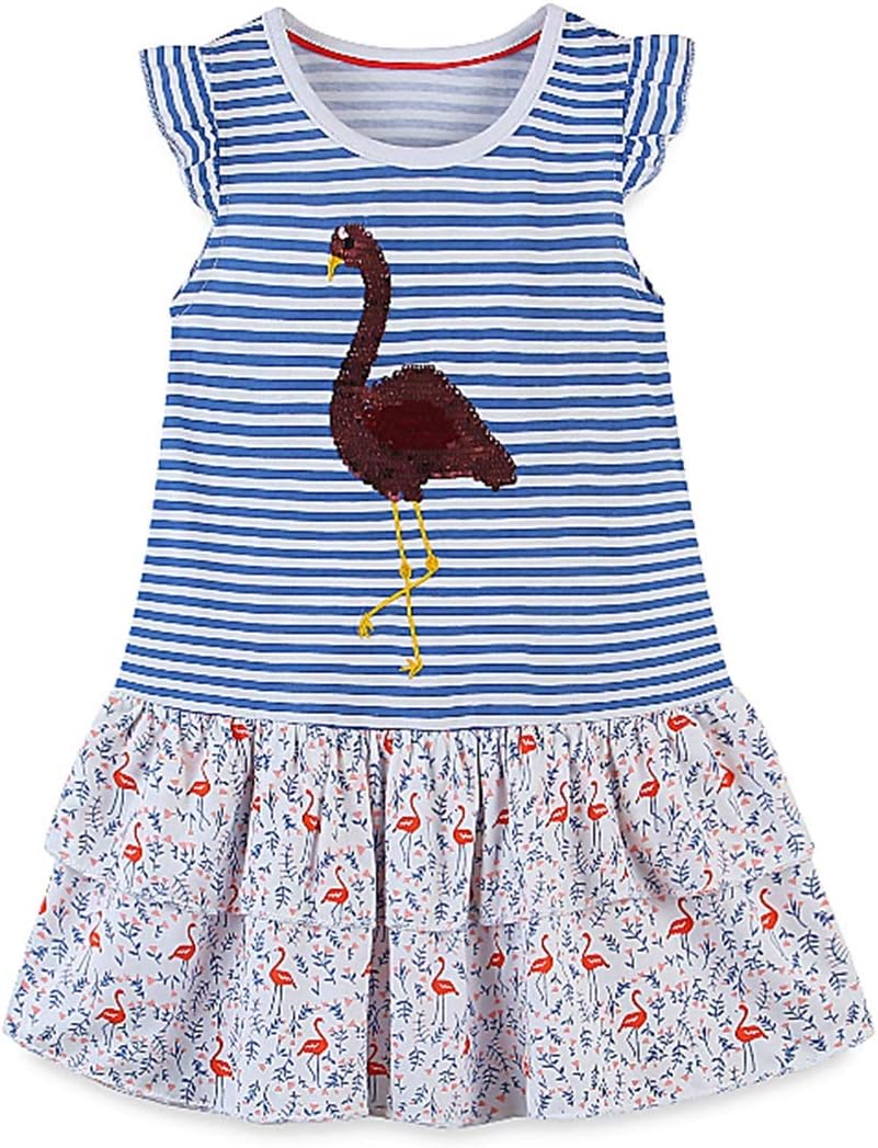 HILEELANG Girl Summer Beach Dress Halter Neck Sleeveless Casual Tank Outfit Sundress 1-12Y