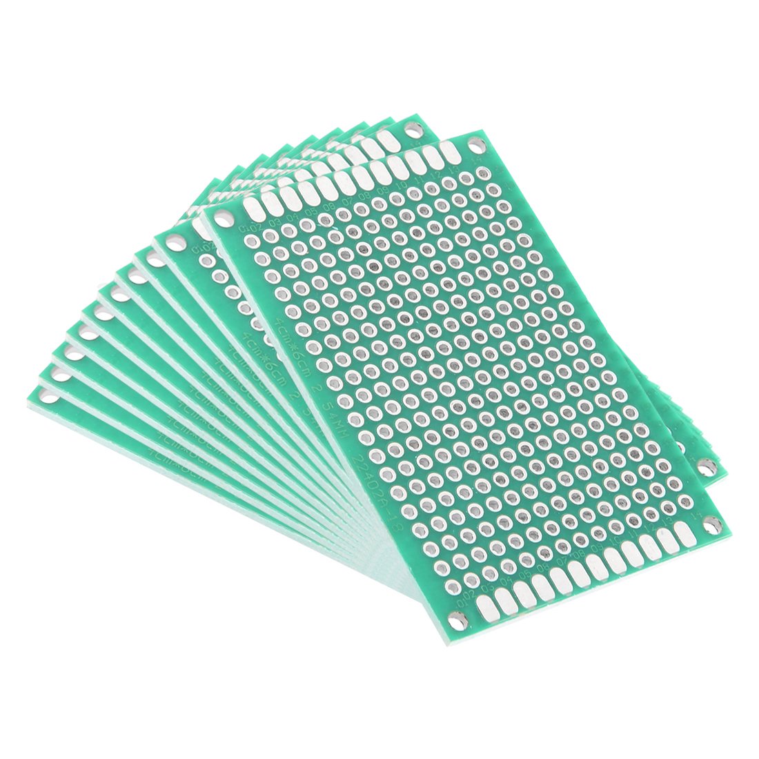 Sourcingmap 10pcs 4x6cm Double Sided PCB Board Universal Printed Circuit Proto Board for DIY Soldering Electronic Projects Practice Test Circuit