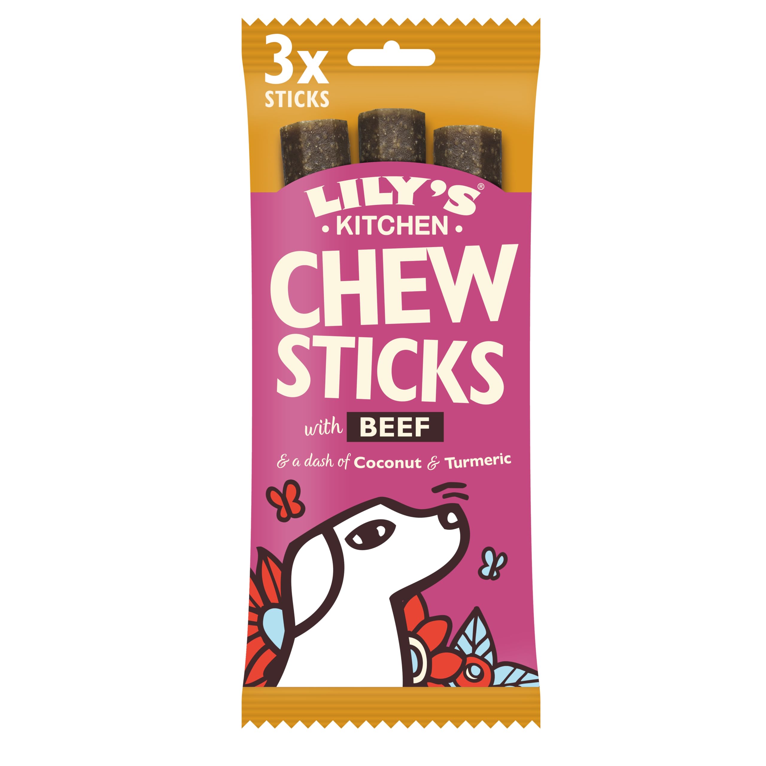 Lily's Kitchen Made with Natural Ingredients Chew Sticks with Beef Dog Treat 10 x 120g