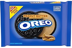 OREO Peanut Butter Creme Chocolate Sandwich Cookies, Family Size, 17 oz