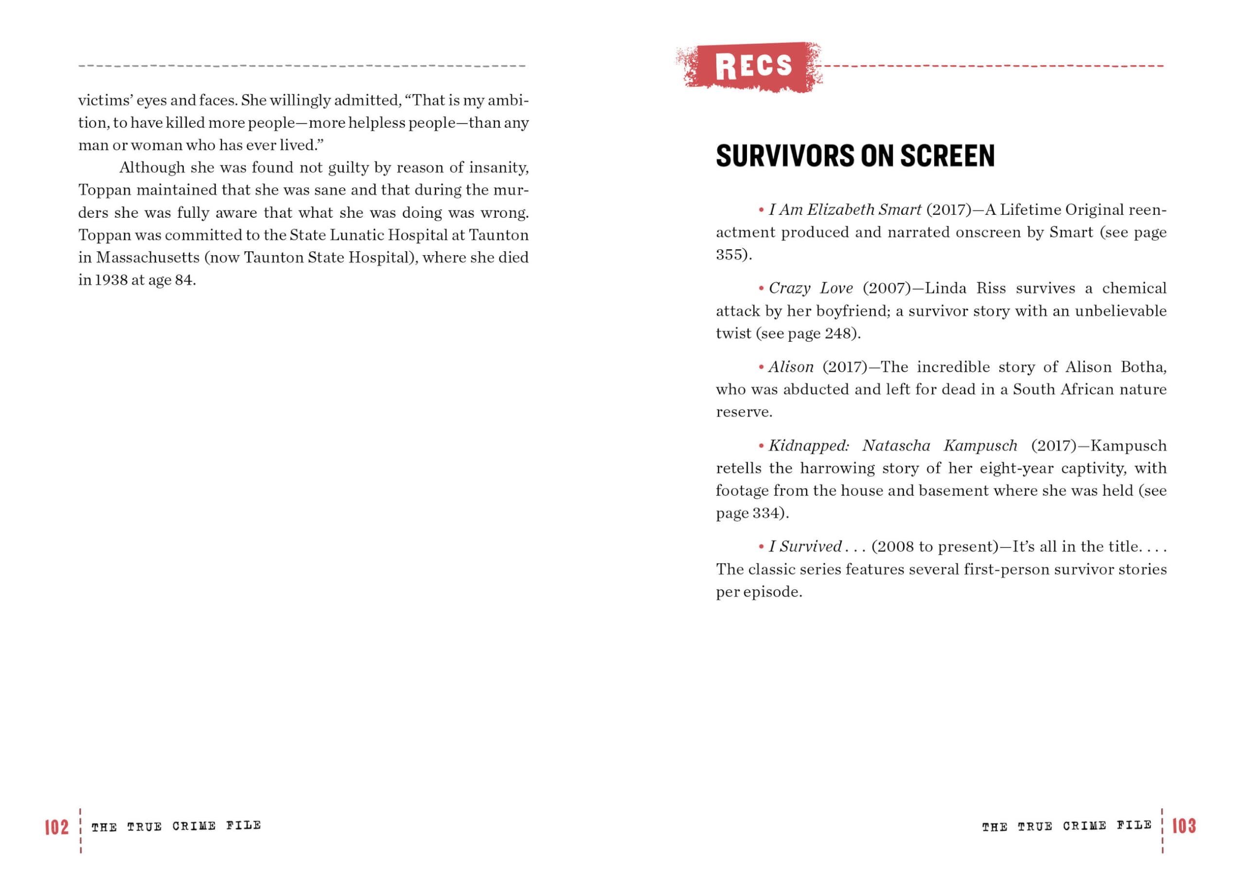The True Crime File: Serial Killers, Famous Kidnappings, Great Cons, Survivors & Their Stories, Forensics, Oddities & Absurdities, Quotes & Quizzes