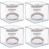4 Pack Baseball Display Case, UV Protected Acrylic Boxes for Display,Clear Display Case Baseball Cube Memorabilia Showcase Autograph Ball Protector - for Official Size Ball